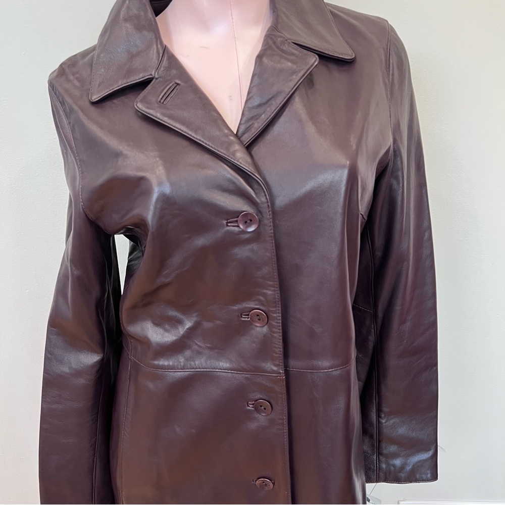 Kenneth Kole plum leather jacket - Picture 2 of 7